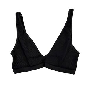 Nikibiki Ribbed Seamless Bralette Womens One Size Black Sculpting Stretch Chic